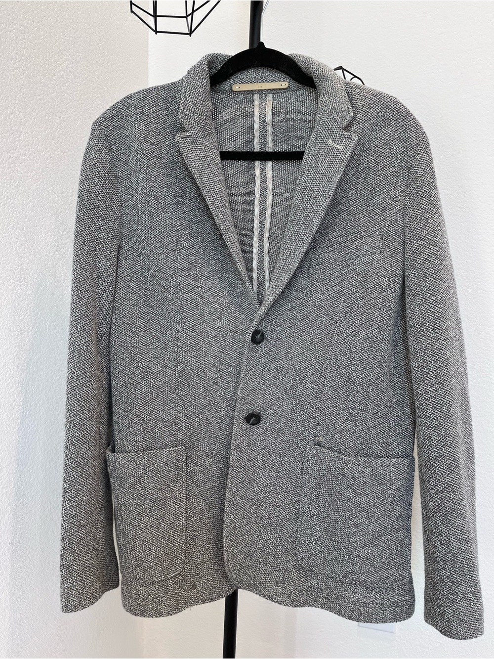 Zara Men's Gray Textured Blazer